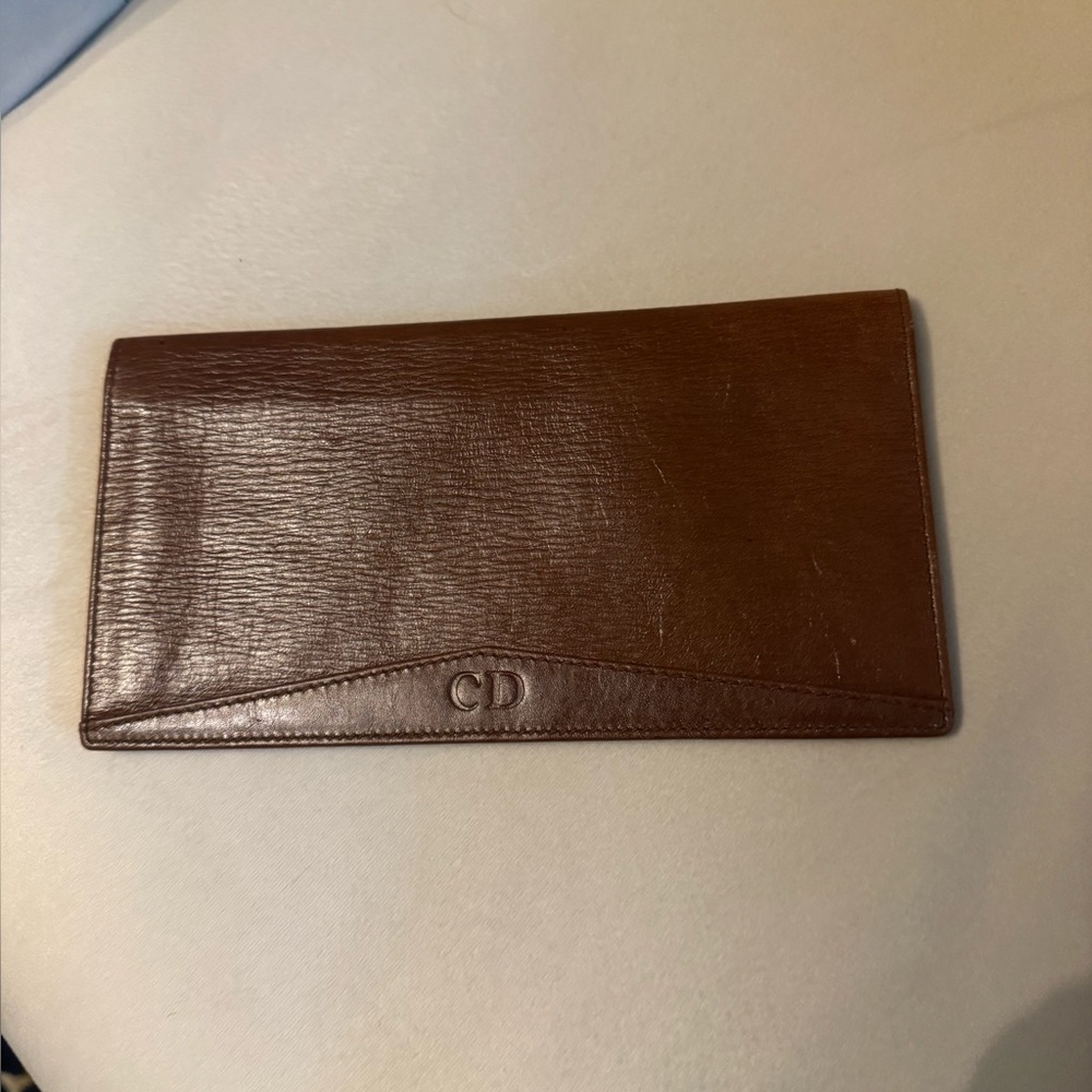 Dior Brown Leather CD Continental Wallet